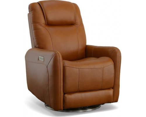 Degree Swivel Power Recliner with Power Headrest and Lumbar Blue